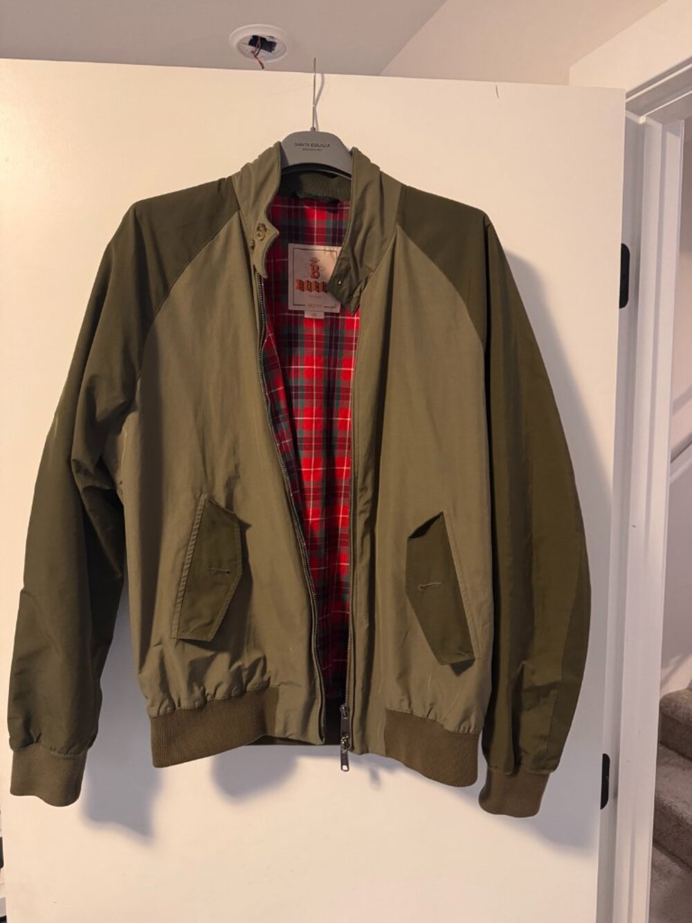 Baracuta G9 Harrington Jacket Olive Green Size 40 Made in England
